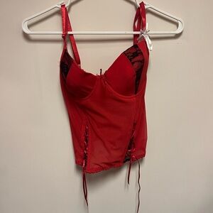 Red corset top